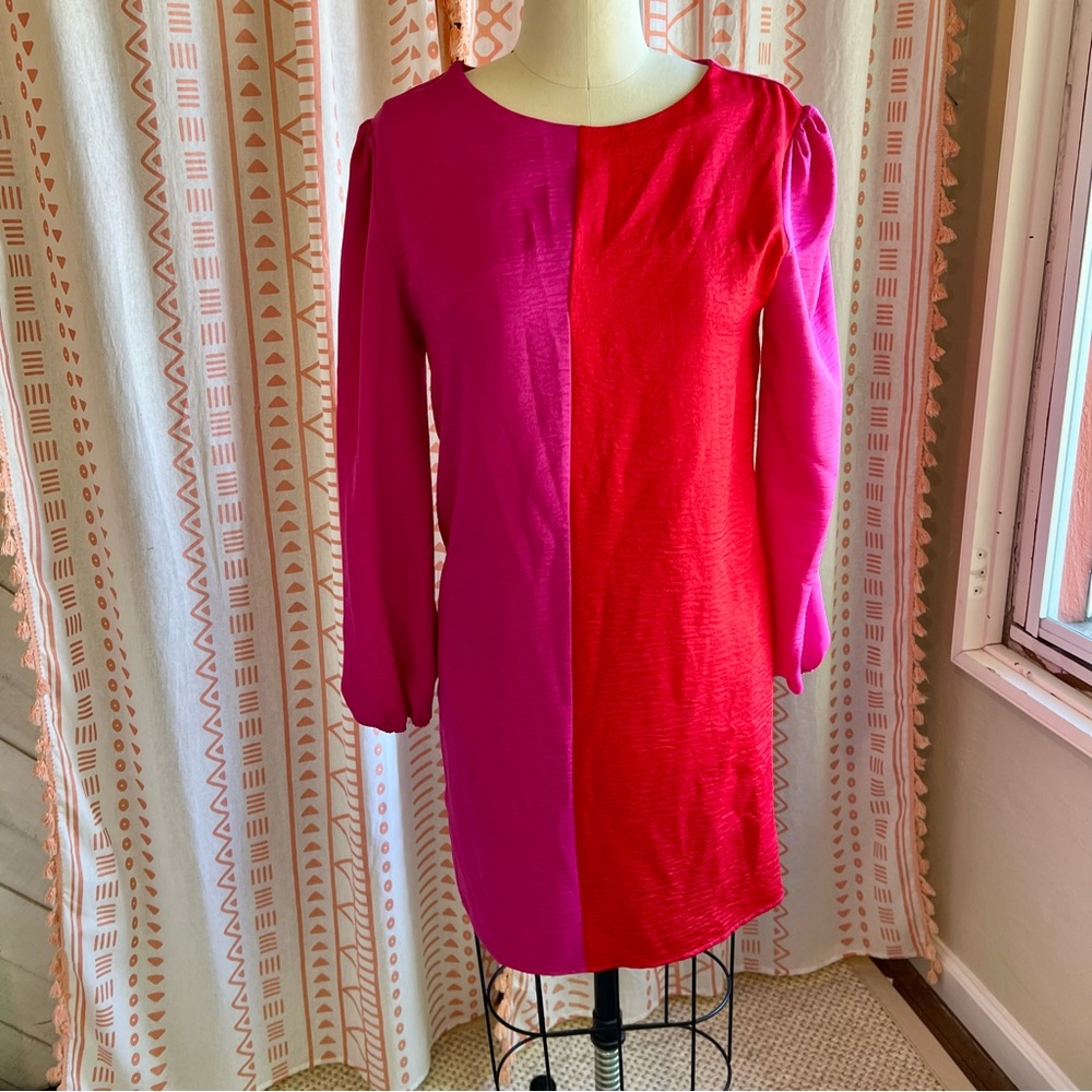 Fraiche Elegant Pink and Red Dress - Picture 6 of 7
